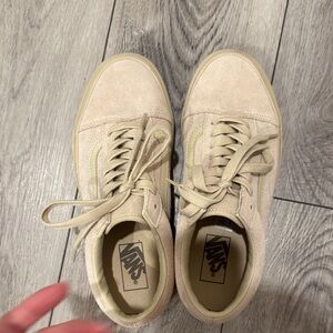 Vans Old Skool Light Tan/ Cream Suede Sneakers